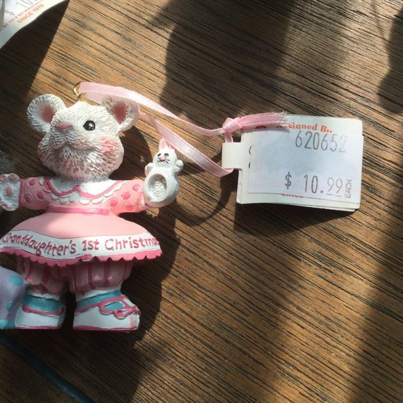 Granddaughter and grandson 1st Christmas Ornaments new with tags - Picture 2 of 3